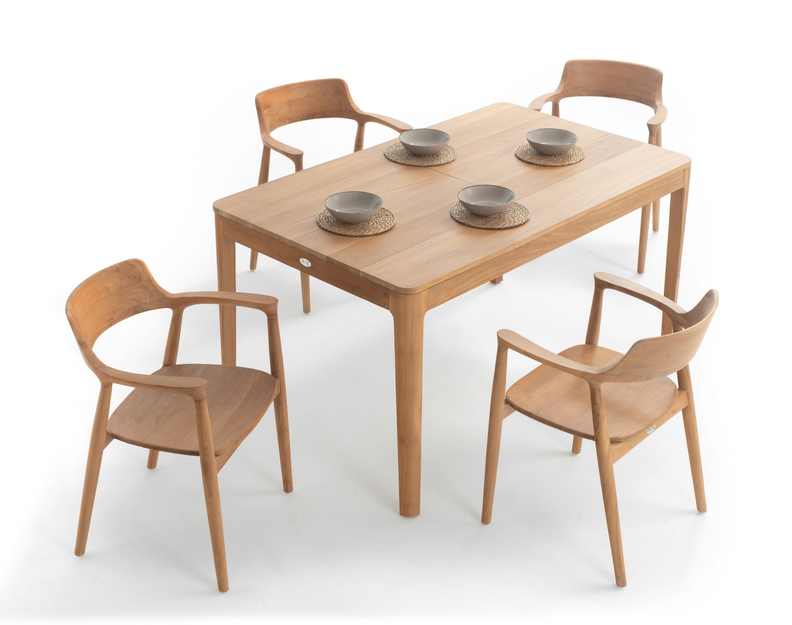 EXTENSION INDOOR DINING TABLE & Heroshima Dining Chair - Wooden seat